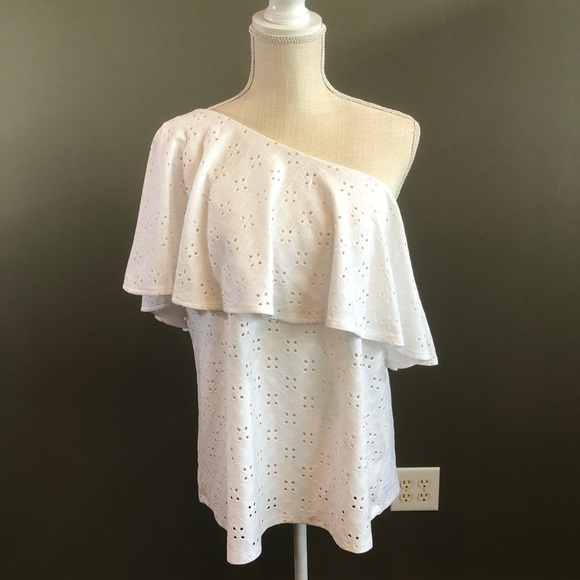 torrid Tops - Torrid Off Shoulder White Eyelet Top Size 16 (Torrid 1)